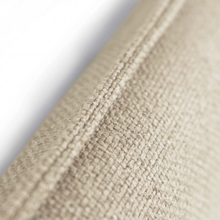 Detalle del cabecero tapizado en tejido Linetex, color Natural. Serie A