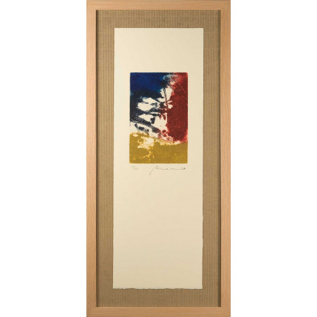 Cuadro Moneo grabado de estilo abstracto enmarcado