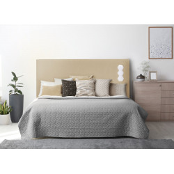 Dormitorio con cabecero tapizado con iluminación. Tejido Linetex en color Natural. Serie A