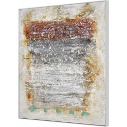 Cuadro Indiana enmarcado, abstracto sobre lienzo, vista lateral
