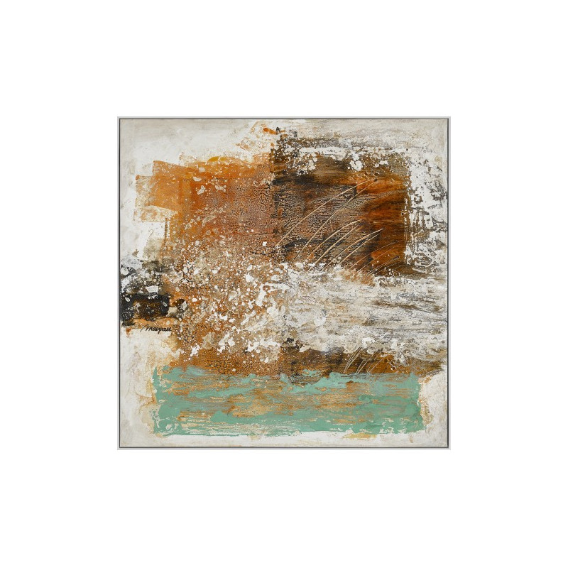 Cuadro Indiana enmarcado, abstracto sobre lienzo