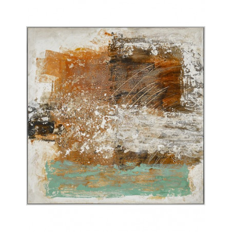 Cuadro Indiana enmarcado, abstracto sobre lienzo