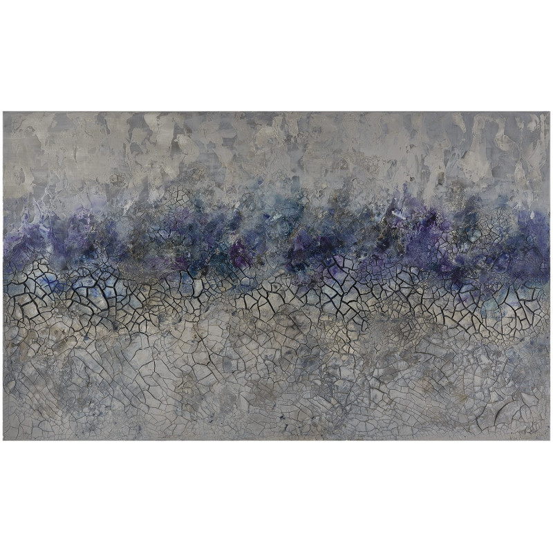 Cuadro tonos grises y azules, abstracto sobre lienzo