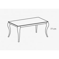 Dibujo de mesa con patas curvadas
