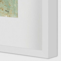 Detalle de marco Caja 09 Blanco Lacado con Vitrina